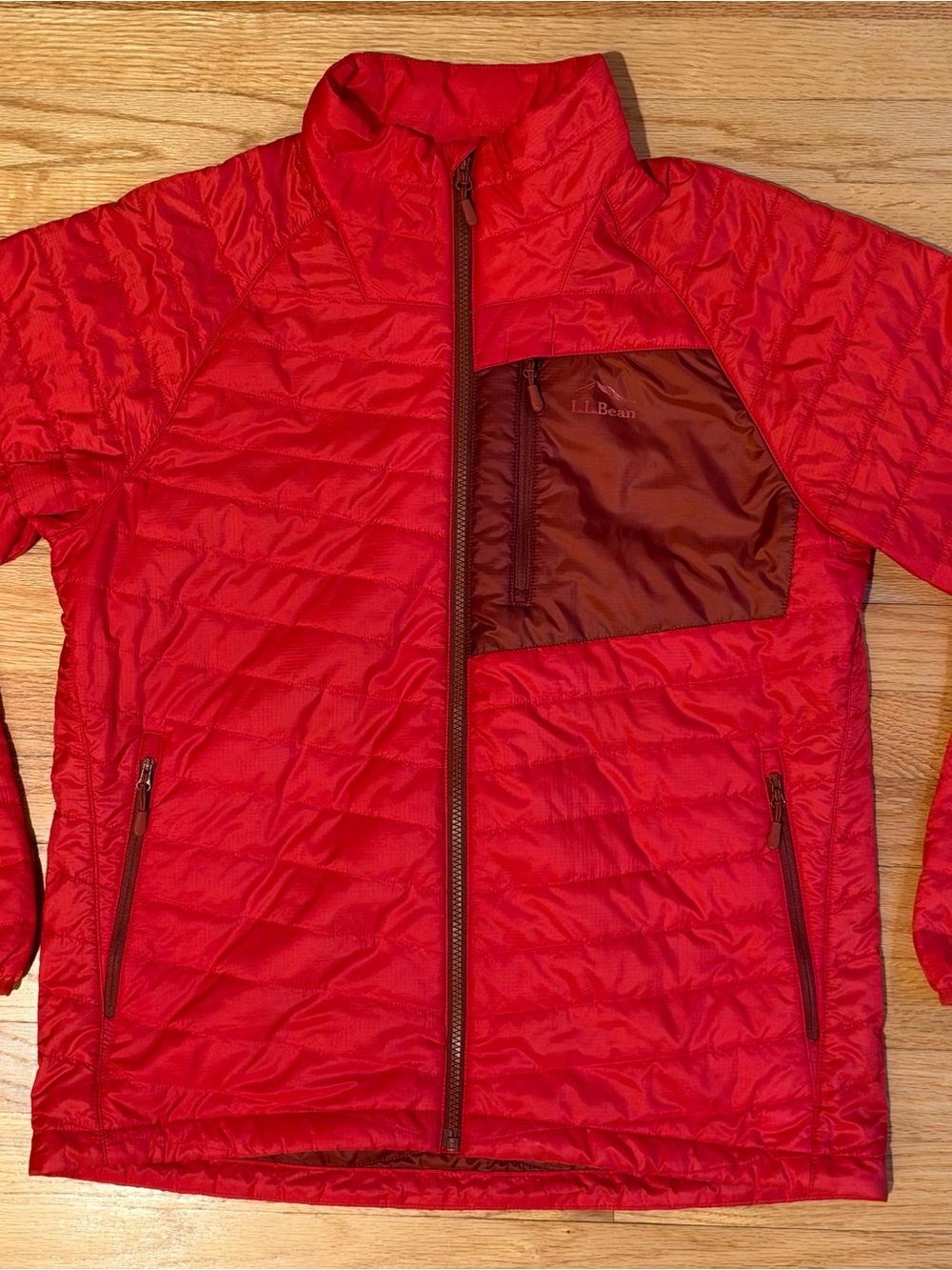 L.L. Bean Men's PrimaLoft Packaway Jacket in Orange Red